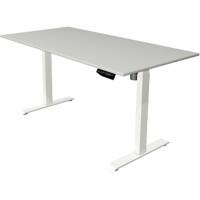 Kerkmann Move 1 Rechteckig Elektronisch Höhenverstellbarer Sitz-Stehschreibtisch Melamin, Stahl Hellgrau, Weiss 1600 x 800 x 1230 mm