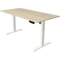 Kerkmann Move 1 Rechteckig Elektronisch Höhenverstellbarer Sitz-Stehschreibtisch Melamin, Stahl Ahorn, Weiss 1600 x 800 x 1230 mm