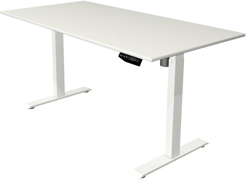 Bureau assis-debout Kerkmann Move 1 Hauteur ajustable électriquement Rectangulaire Blanc T-Pied 1600 (l) x 800 (p) x 1230 (h) mm Acier, Mélamine