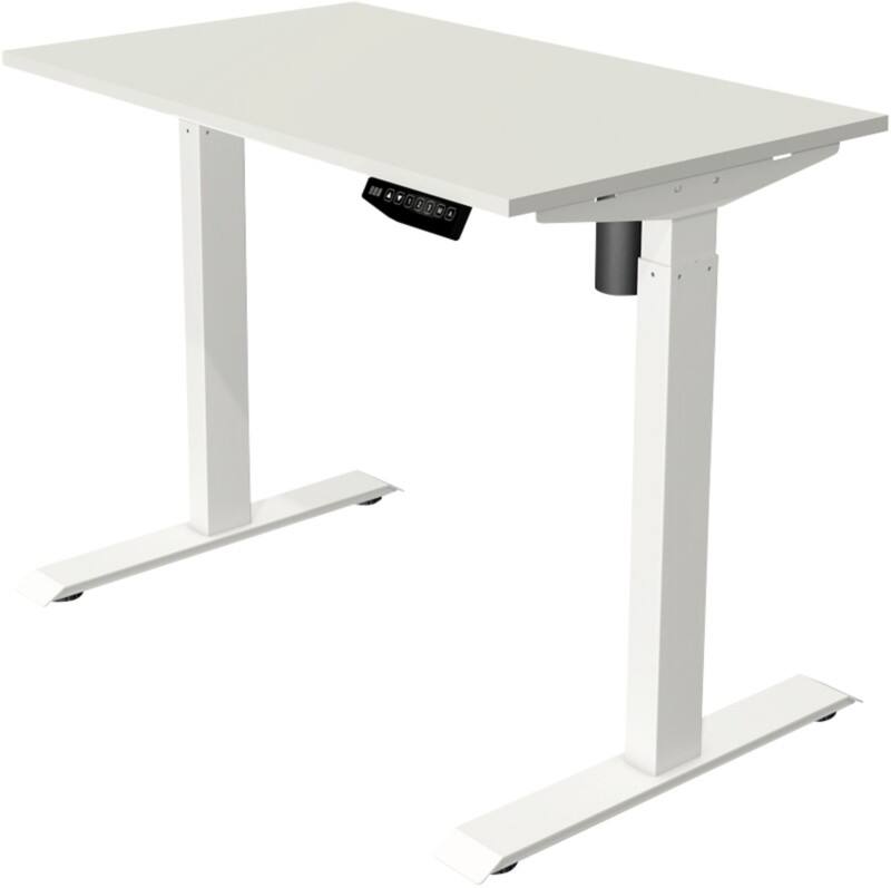 Bureau assis-debout Kerkmann Move 1 Hauteur ajustable électriquement Rectangulaire Blanc T-Pied 1000 (l) x 600 (p) x 1230 (h) mm Acier, Mélamine