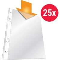 DURABLE Business Prospekthüllen A5 Genarbt Transparent 60 Mikron PP (Polypropylen) Oben 6 Löcher 2650 25 Stück