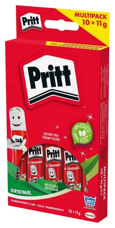 Pritt Klebestift Permanent Rot 10 Stück à 11 g