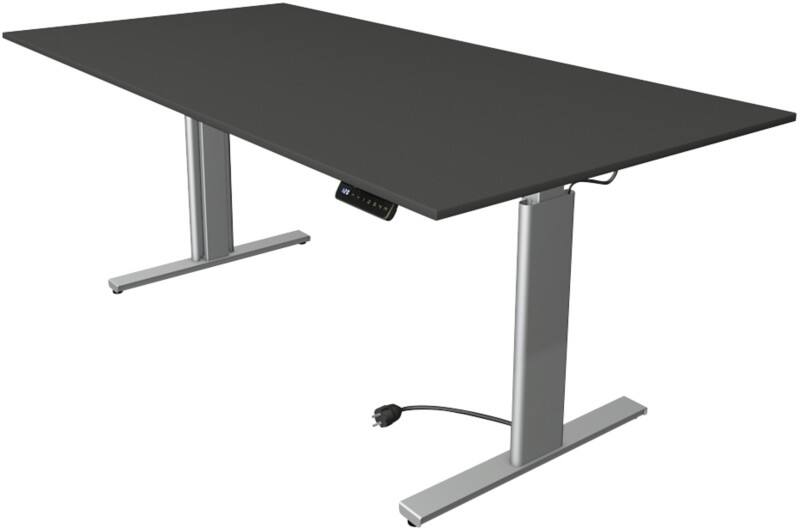 Bureau assis-debout Kerkmann Move 3 Tube Hauteur ajustable électriquement Rectangulaire Anthracite T-Pied 2000 (l) x 1000 (p) x 1200 (h) mm