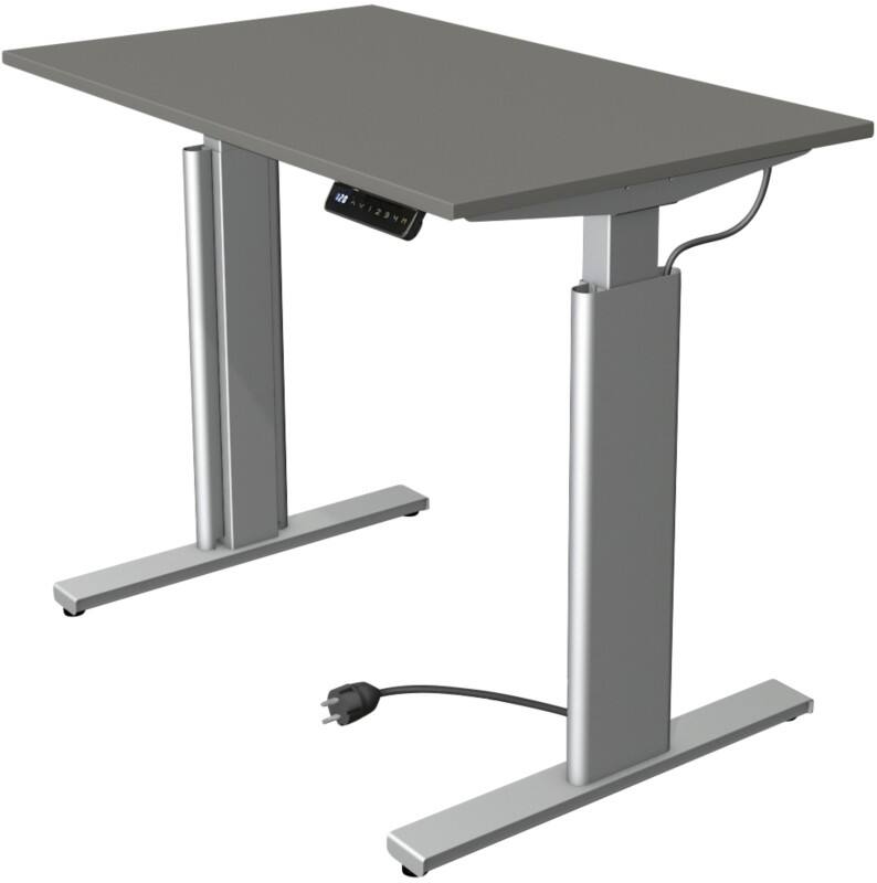 Kerkmann Move 3 Tube Elektrisch Höhenverstellbar Sitz-Stehschreibtisch Rechteckig Graphit T-Fuss 1.000 (B) x 600 (T) x 1.200 (H) mm