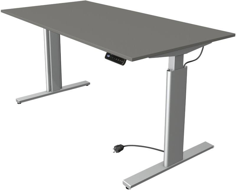 Bureau assis-debout Kerkmann Move 3 Tube Hauteur ajustable électriquement Rectangulaire Graphite T-Pied 1600 (l) x 800 (p) x 1200 (h) mm