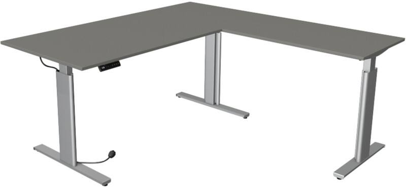 Bureau assis-debout Kerkmann Move 3 Tube Hauteur ajustable électriquement En forme de L Graphite T-Pied 1800 (l) x 1800 (p) x 1200 (h) mm