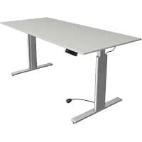 Kerkmann Move 3 Tube Elektrisch Höhenverstellbar Sitz-Stehschreibtisch Rechteckig Hellgrau T-Fuss 1.800 (B) x 800 (T) x 1.200 (H) mm