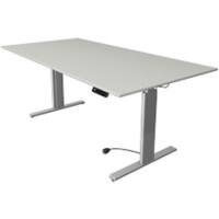 Kerkmann Move 3 Tube Elektrisch Höhenverstellbar Sitz-Stehschreibtisch Rechteckig Hellgrau T-Fuss 2.000 (B) x 1.000 (T) x 1.200 (H) mm