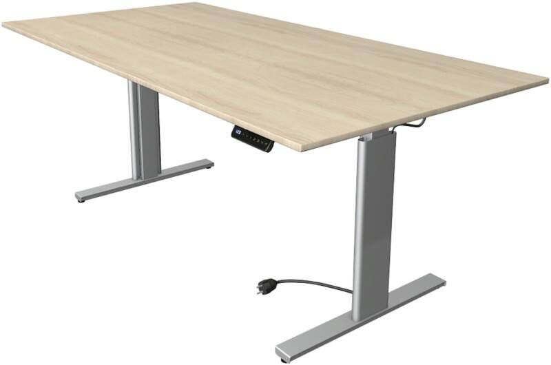 Kerkmann Move 3 Tube Elektrisch Höhenverstellbar Sitz-Stehschreibtisch Rechteckig Ahorn T-Fuss 2.000 (B) x 1.000 (T) x 1.200 (H) mm
