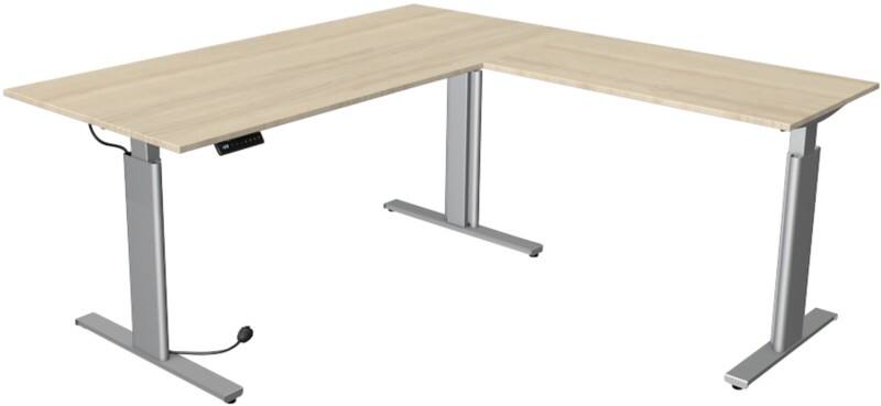Kerkmann Move 3 Tube Elektrisch Höhenverstellbar Sitz-Stehschreibtisch L-förmig Ahorn T-Fuss 1.800 (B) x 1.800 (T) x 1.200 (H) mm