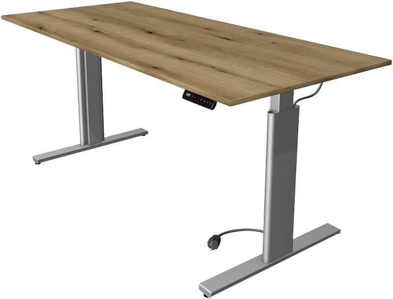 Kerkmann Move 3 Tube Elektrisch Höhenverstellbar Sitz-Stehschreibtisch Rechteckig Eiche T-Fuss 1.800 (B) x 800 (T) x 1.200 (H) mm