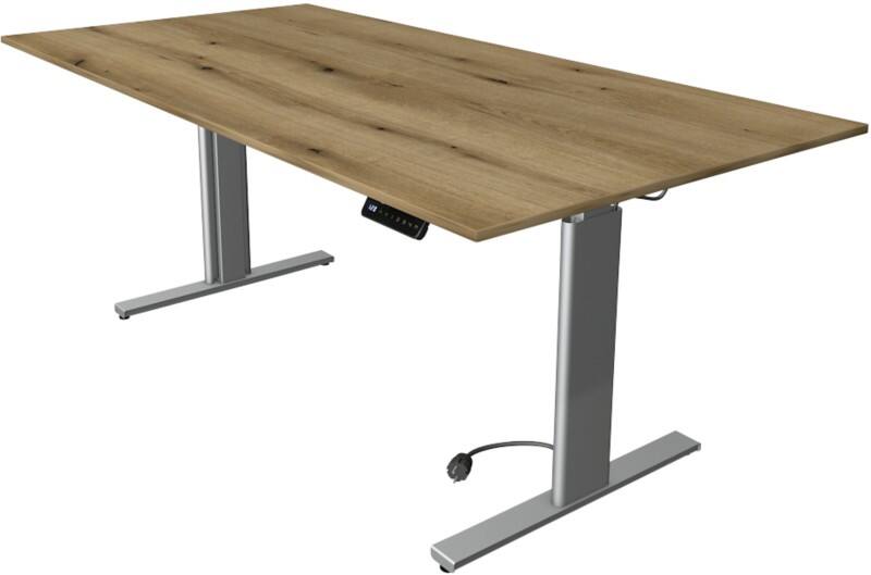 Kerkmann Move 3 Tube Elektrisch Höhenverstellbar Sitz-Stehschreibtisch Rechteckig Eiche T-Fuss 2.000 (B) x 1.000 (T) x 1.200 (H) mm