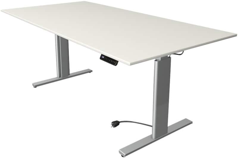 Bureau assis-debout Kerkmann Move 3 Tube Hauteur ajustable électriquement Rectangulaire Blanc T-Pied 2000 (l) x 1000 (p) x 1200 (h) mm