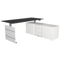 Bureau assis-debout Kerkmann Move 3 Tube Anthracite T-Pied 3 tiroirs 1860 (l) x 1650 (p) x 1200 (h) mm