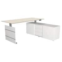 Bureau assis-debout Kerkmann Move 3 Tube Érable T-Pied 3 tiroirs 1860 (l) x 1650 (p) x 1200 (h) mm