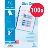 Pochettes perforées STOP DOC Exacompta A4 Chrystal claire Transparent 0,06 mm PP (Polypropylène) Au-Dessus 5870E 100 Unités