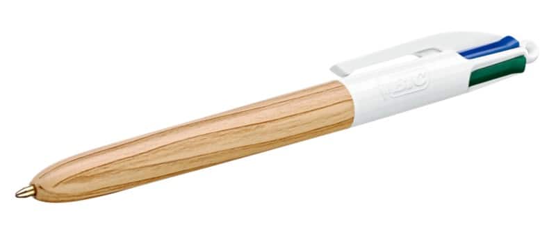 Stylo-bille BIC 4 Colours Wood Rétractable Multicolore 0,4 mm Moyen Bille Rechargeable