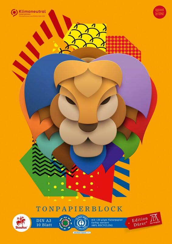 Papier de création Staufen Dürer Green A3 10 feuilles 130 g/m² 10 couleurs assorties