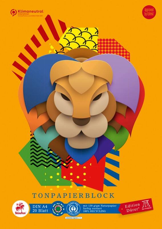 Staufen Dürer Green Bastelpapier A4 20 Blatt 130 g/m² 10 Farben Farbig sortiert