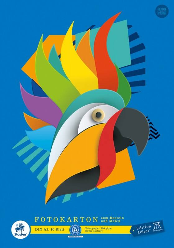 Papier de création Staufen Dürer Green A3 10 feuilles 300 g/m² 10 couleurs assorties