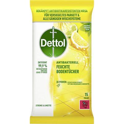 Dettol Feuchte Bodentücher 3193947 Zitrone & Limette 15 Stück
