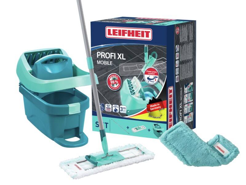 Kit de démarrage pour balai à franges Leifheit Profi XL Mobile Usage intérieur Turquoise 29 (l) x 49 (P) x 38 (H) cm 55168
