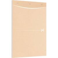 OXFORD Notizblock A4 Quadrille Geheftet Oben gebunden Pappkarton Softcover Braun Perforiert 160 Seiten