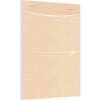 OXFORD Notizblock A5 Quadrille Geheftet Oben gebunden Pappkarton Softcover Braun Perforiert 160 Seiten