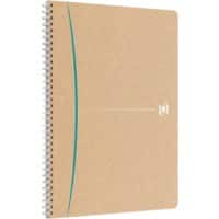 OXFORD Notizbuch A4 Kariert Doppeldraht Seitlich gebunden Hardback Braun 180 Seiten