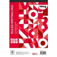 Viking Notizblock DIN A4+ Liniert Geleimt Seitlich gebunden Papier Softcover Rot Perforiert 200 Seiten 5 Stück