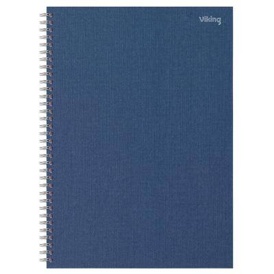 Cahier Viking A4 Ligné Reliure à double fil Reliure latérale Papier Dos cartonné Bleu marine Perforé 160 Pages