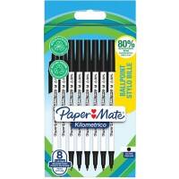 Stylo-bille Papermate Kilometrico Noir 0,7 mm Moyen Bille 8 Unités