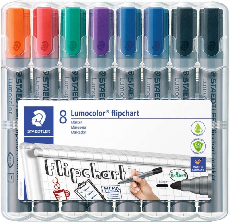 STAEDTLER Flipchart-Marker Farbig assortiert 8 Stück