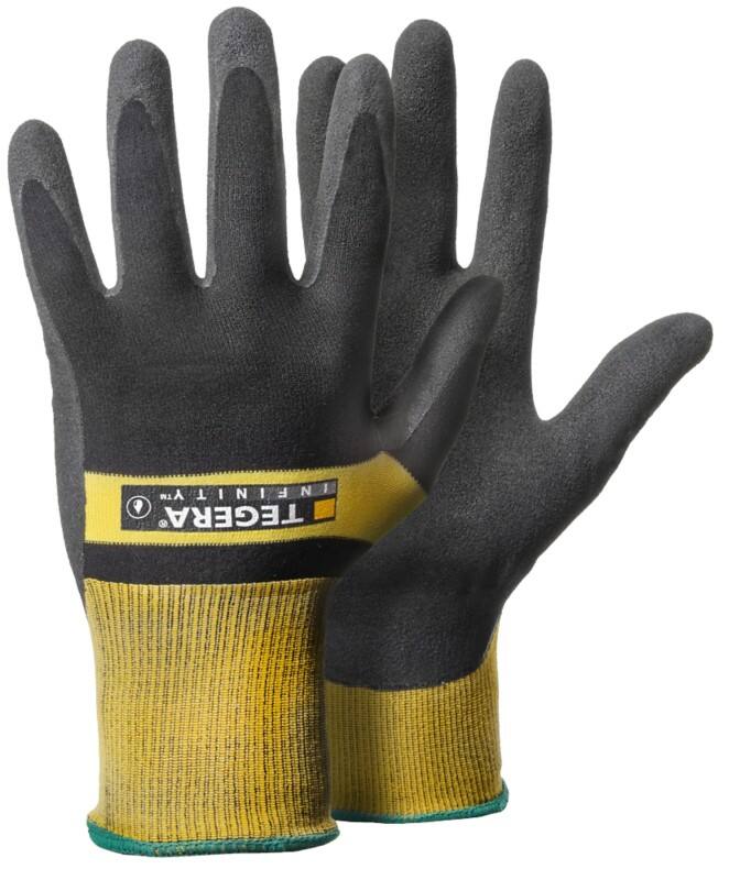 Gants de précision TEGERA Infinity Non jetables Nitrile, Nylon Taille 7 Jaune, noir 6 paires