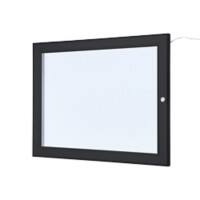 Porte-affiche SHOWDOWN Magnétique A4 Montage mural à l'aide de vis Verrouillable 50,5 (l) x 37,7 (H) cm Noir