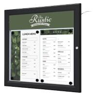 Porte-affiche SHOWDOWN Magnétique A4 Montage mural à l'aide de vis Verrouillable 50,5 (l) x 47,7 (H) cm Noir