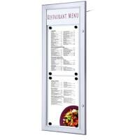 Porte-affiche SHOWDOWN Magnétique A4 Montage mural Verrouillable 29 (l) x 77,9 (H) cm Argenté