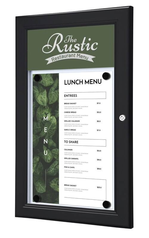 SHOWDOWN Menütafel Schwarz Outdoor Magnetisch für Wandmontage 9 (B) x 47,7 (H) cm