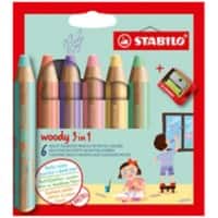STABILO 3 in 1 Buntstifte Pastell 8806-3 10mm Mehrfarbig 6 Stück
