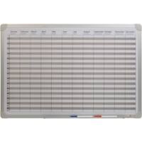 Planning annuel DESQ Magnétique 90 (L) x 60 (H) cm Métal Blanc