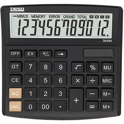 Calculatrice de bureau Desq 12 chiffres 30300.09 Noir