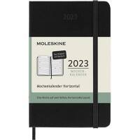 Planificateur hebdomadaire Moleskine Pocket 2023 1 Semaine sur 2 pages Allemand PP Noir 9 x 14 cm