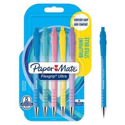 Papermate FlexGrip Ultra Kugelschreiber Blau Medium 1 mm Nicht Nachfüllbar 5 Stück