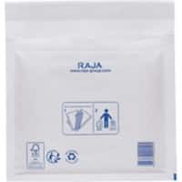 RAJA Pochette d’envoi à bulles Papier Kraft, Film en polyéthylène Blanc Sans Fenêtre 180 (l) x 160 (H) mm 75 g/m² Bande adhésive 100 Unités