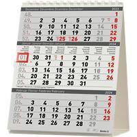 Biella Schreibtisch-Kalender Desktop Delta 2023 3 Monate/1 Seite Papier Weiß, Grau 14 Ringe Deutsch/Französisch/Italienisch/Englisch