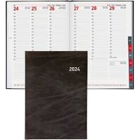 Planning Biella Registra 7 Plus 2023 1 Semaine sur 2 pages Papier Noir Allemand, Français, Italien, Anglais