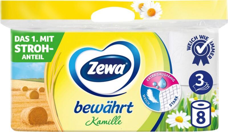 Papier toilette Zewa Bewährt 3 Plis Camomille Blanc 8 Rouleaux de 150 feuilles