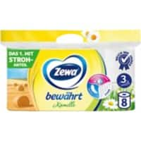 Papier toilette Zewa Bewährt 3 Plis Camomille Blanc 8 Rouleaux de 150 feuilles