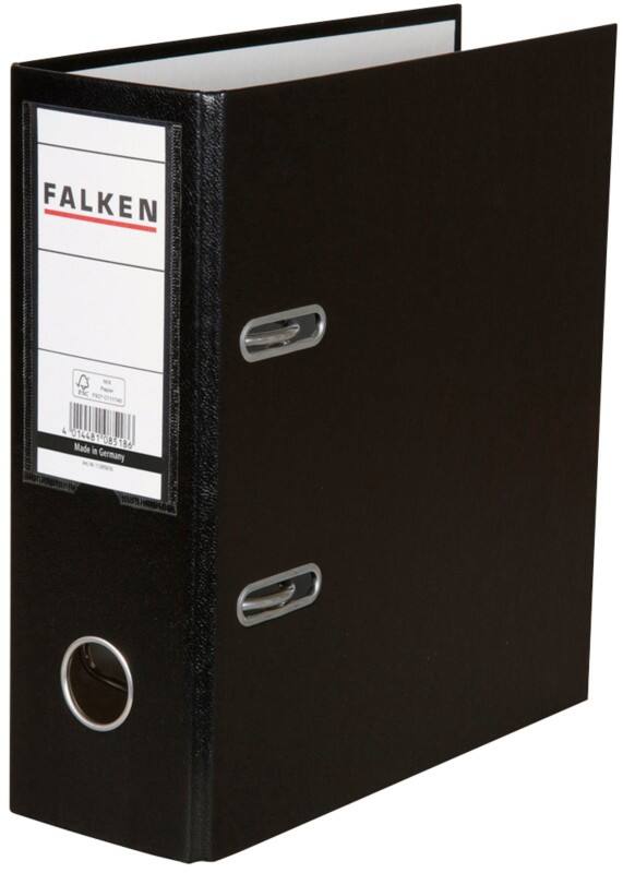 Falken Ordner Breit A5 80 mm Schwarz 11285616 Kunststoff Hochformat