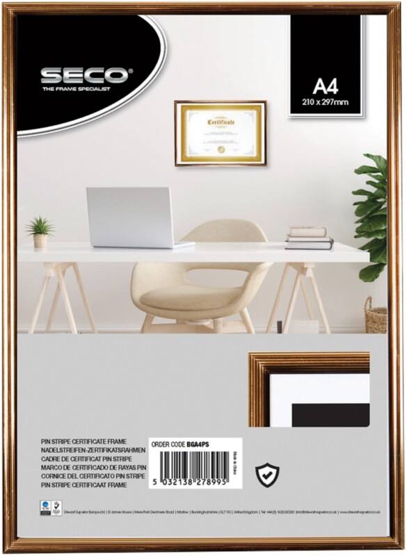 Seco A4 Bilderrahmen Gold, Schwarz BGA4PS 22 (B) x 30,8 (T) x 1,9 (H) cm BGA4PS